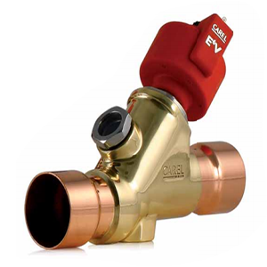 Carel E2V electronic expansion valve with brass body and copper solder connections