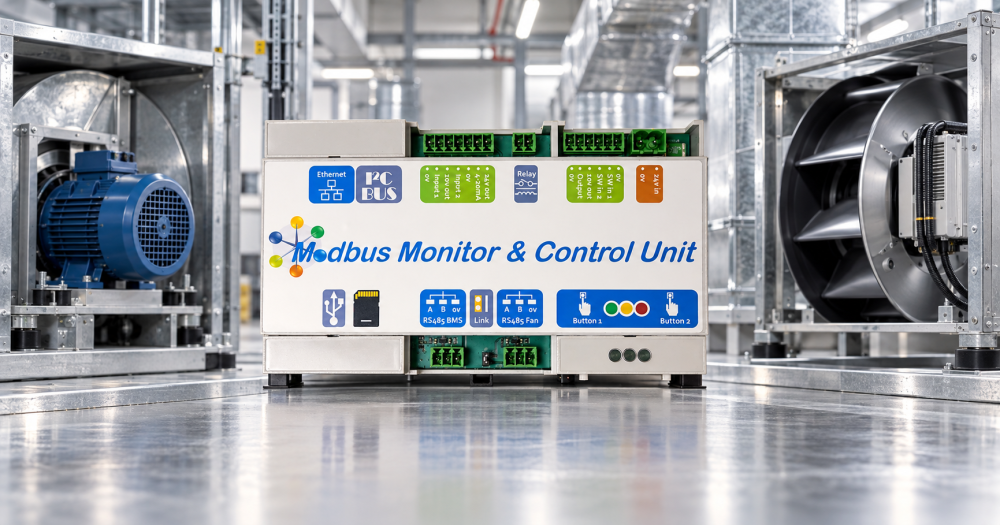 modbus-monitor-control-unit-ec-fan-wiring Modbus Monitor and Control Unit with Ethernet RS485 and relay ports between industrial AC and EC fan units