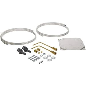 A-605 - Dwyer Mounting Kit contents, including static pressure tips, aluminum tubing, valves, and hardware for installing differential pressure instruments.